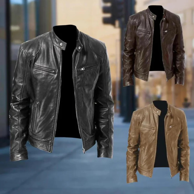 Adrian Herren Premium Lederjacke - Image 3
