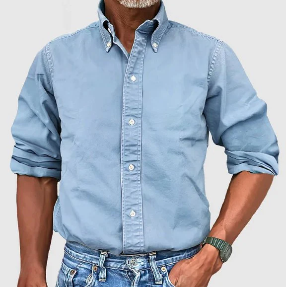 Klassisches Denim-Freizeithemd mit langen Ärmeln - Image 10