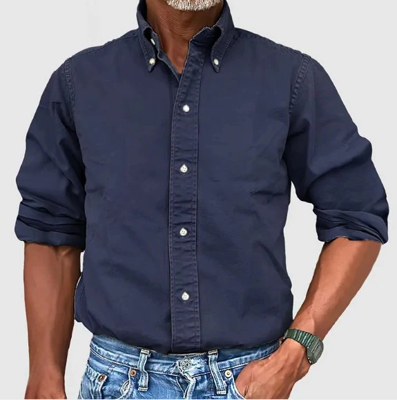 Klassisches Denim-Freizeithemd mit langen Ärmeln - Image 4