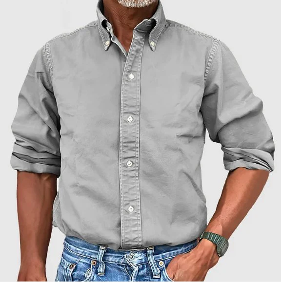 Klassisches Denim-Freizeithemd mit langen Ärmeln - Image 5