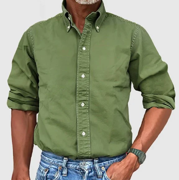 Klassisches Denim-Freizeithemd mit langen Ärmeln - Image 6