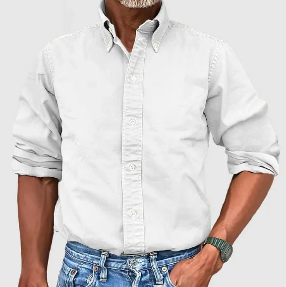 Klassisches Denim-Freizeithemd mit langen Ärmeln - Image 7