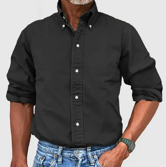 Klassisches Denim-Freizeithemd mit langen Ärmeln - Image 8