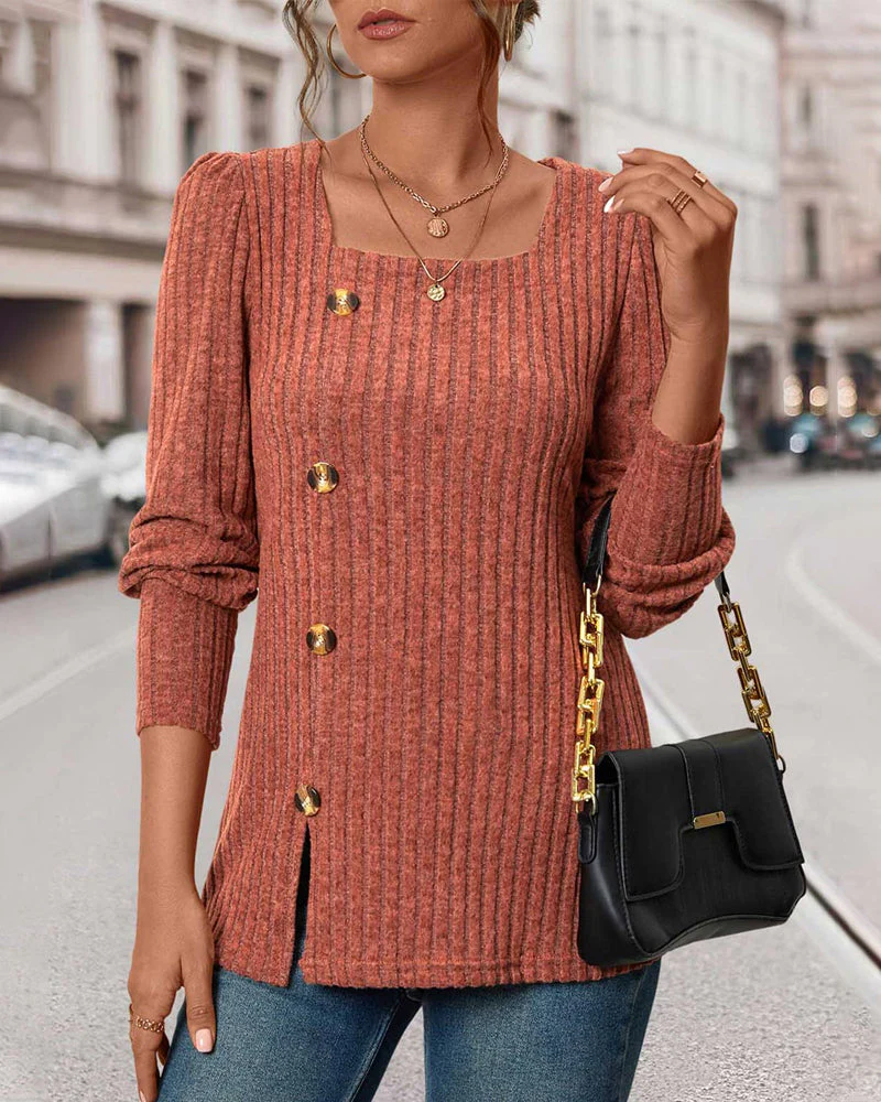 Diana Damen Stylischer Pullover mit Knöpfen - Image 3