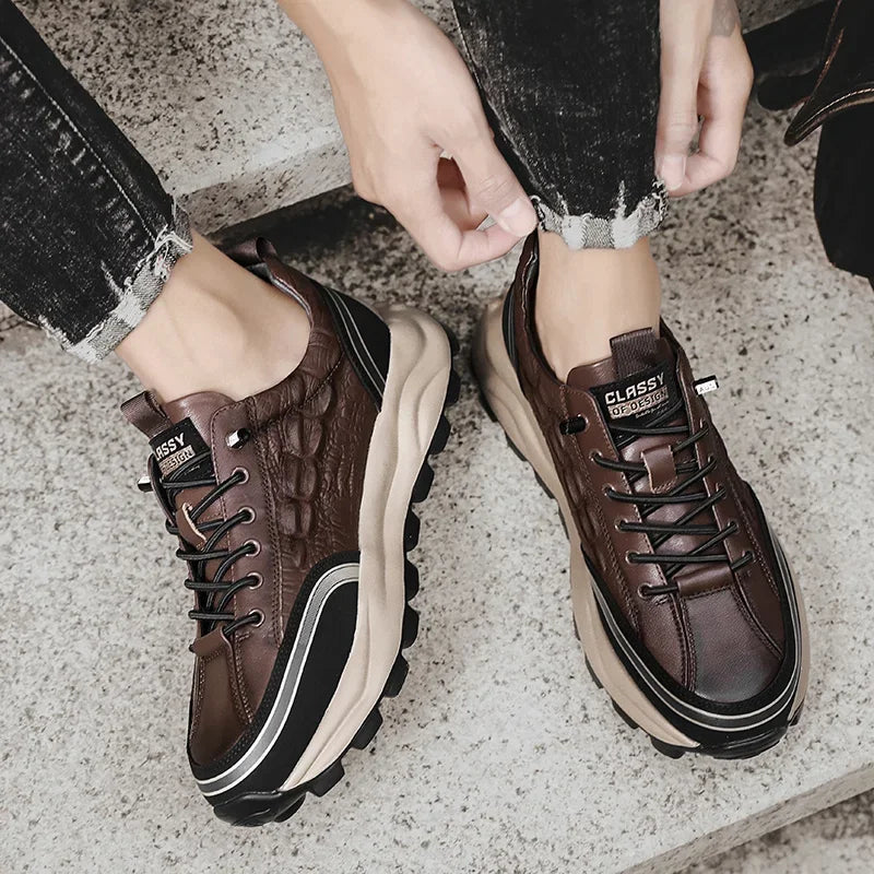 Strapazierfähige und strukturierte Lederschuhe – Edel - Image 3