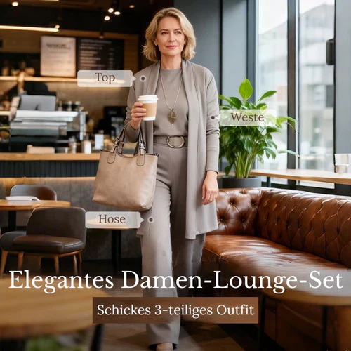 Elena – Elegantes 3-teiliges Set mit raffinierter Passform (Cardigan, Oberteil und Hose) - Image 4