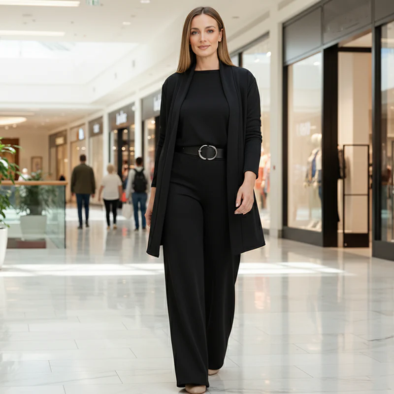 Elena – Elegantes 3-teiliges Set mit raffinierter Passform (Cardigan, Oberteil und Hose) - Image 7
