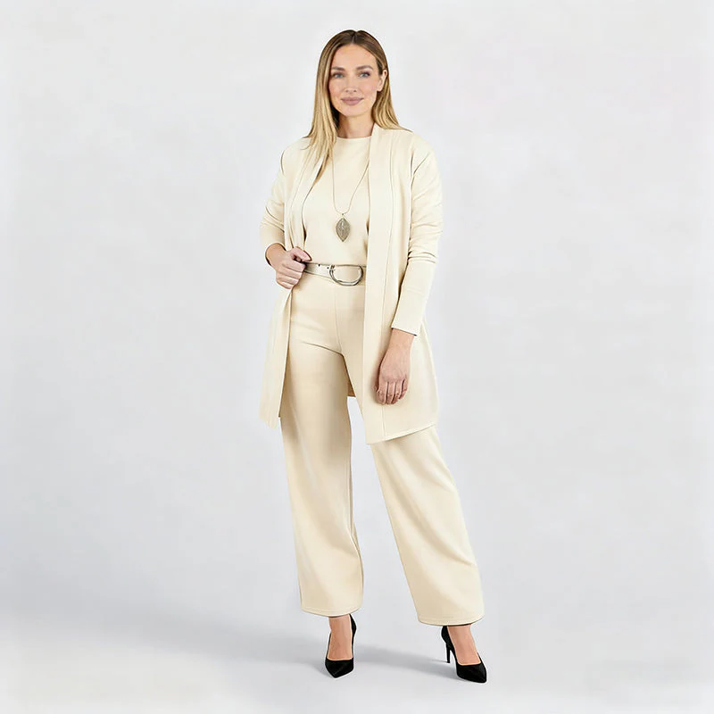 Elena – Elegantes Damen-Set mit 3 Teilen (Cardigan, Oberteil und Hose) - Image 19