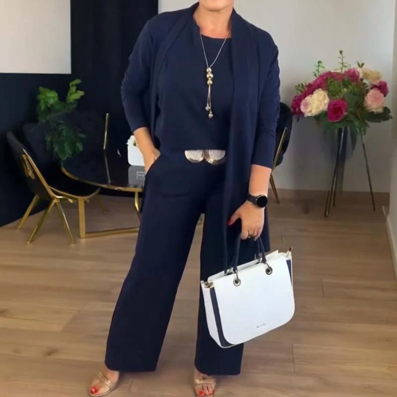 Elena – Elegantes Damen-Set mit 3 Teilen (Cardigan, Oberteil und Hose) - Image 8