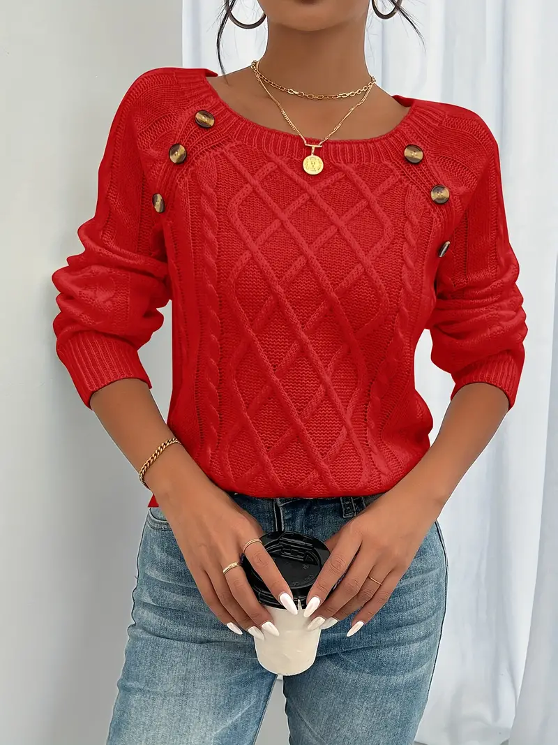 Eleganter Pullover mit Knöpfen Elise - Image 11