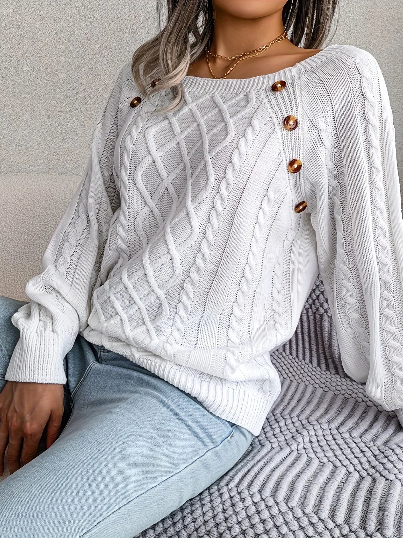 Eleganter Pullover mit Knöpfen Elise - Image 14