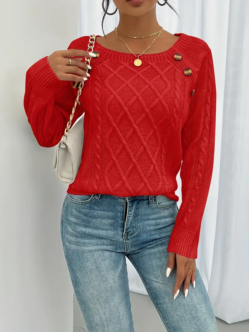 Eleganter Pullover mit Knöpfen Elise - Image 3