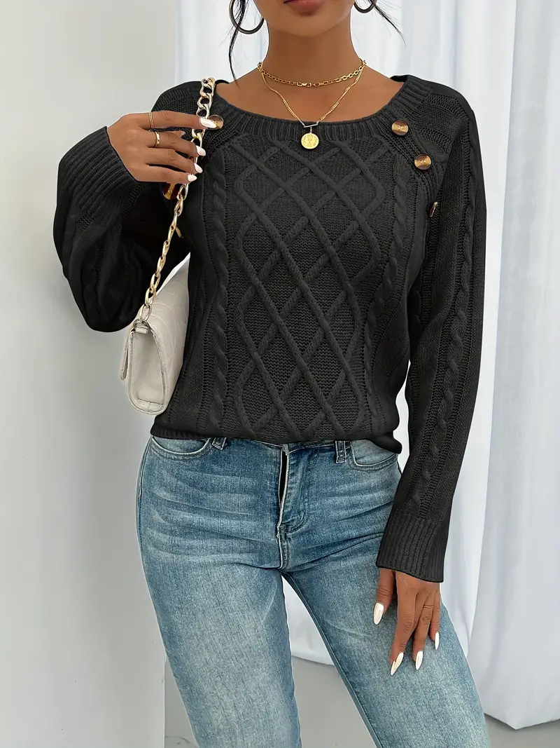 Eleganter Pullover mit Knöpfen Elise - Image 4