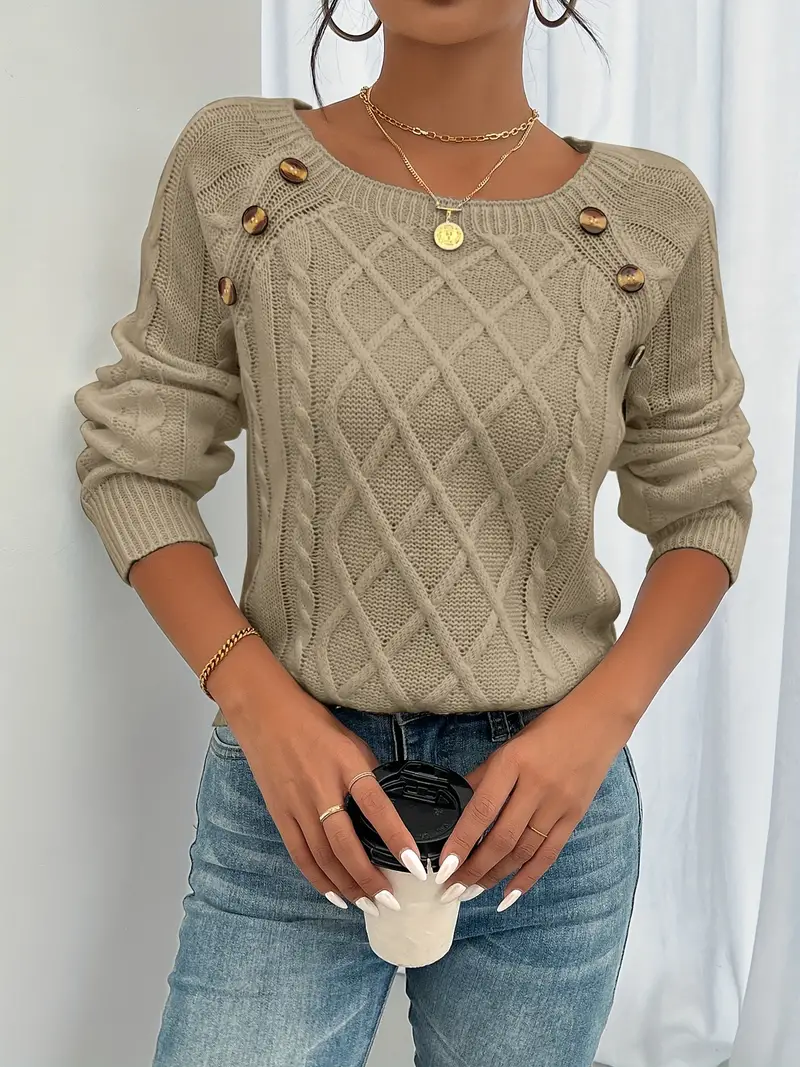 Eleganter Pullover mit Knöpfen Elise - Image 5