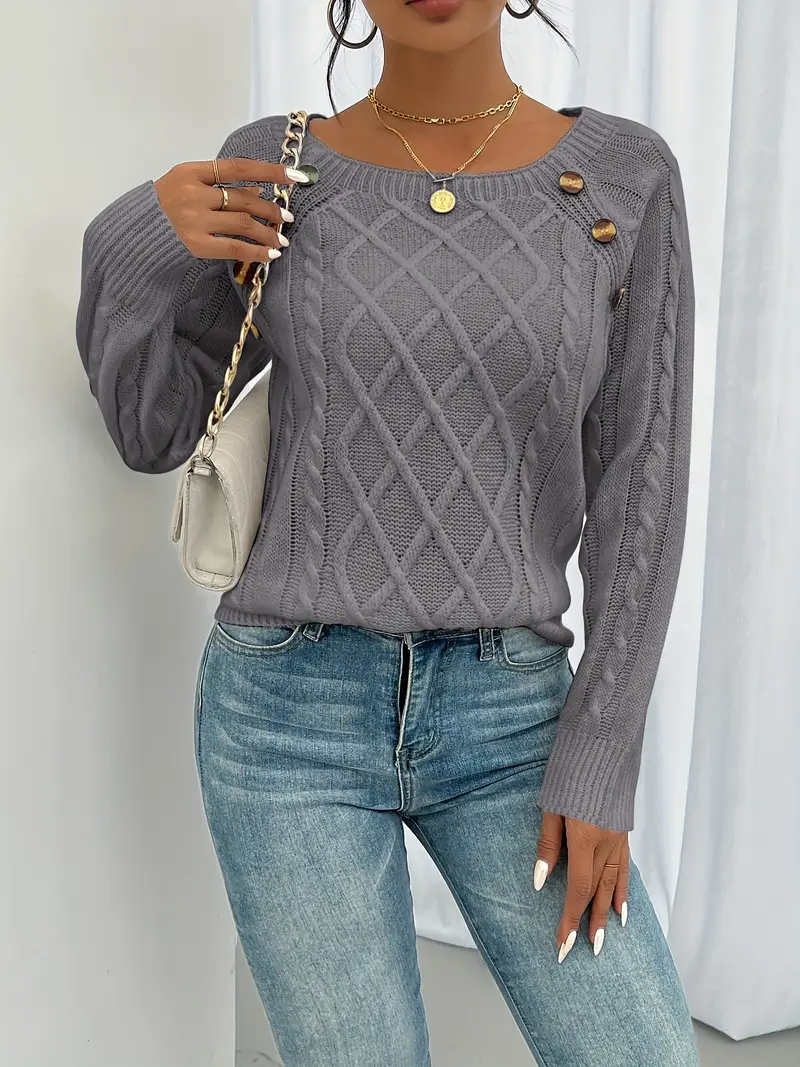 Eleganter Pullover mit Knöpfen Elise - Image 6