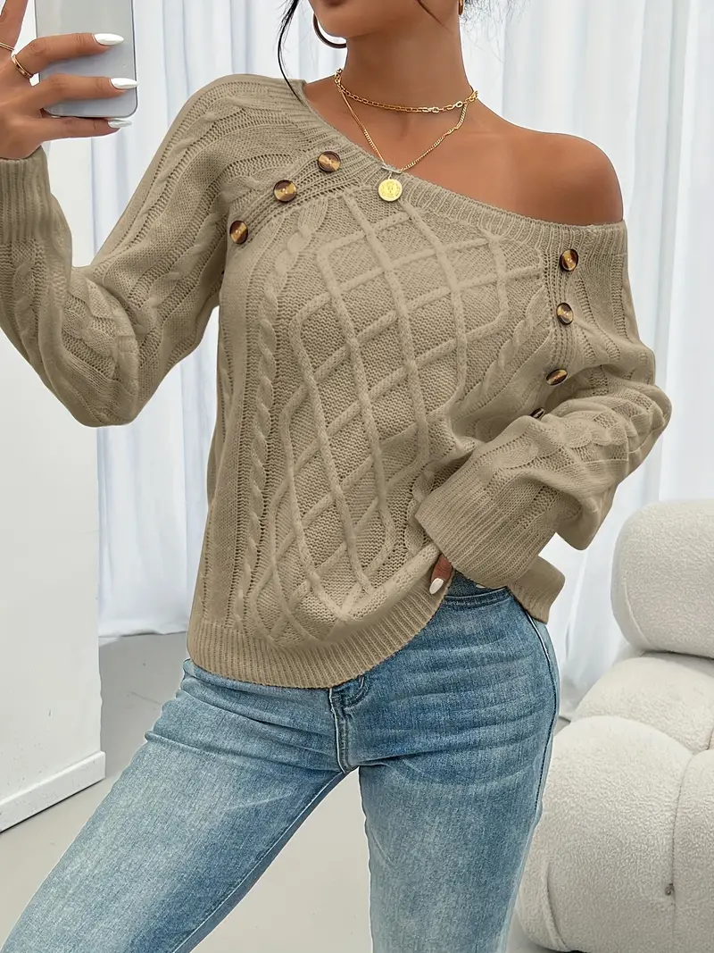 Eleganter Pullover mit Knöpfen Elise - Image 9