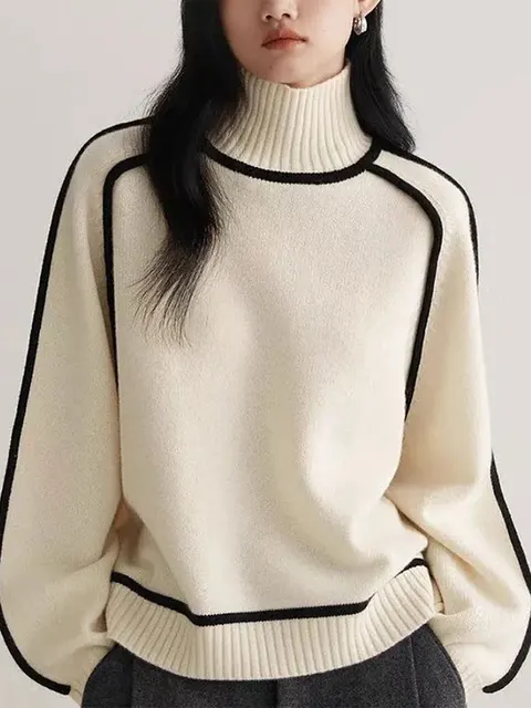 Schicker Pullover mit hohem Kragen für Damen von Eva