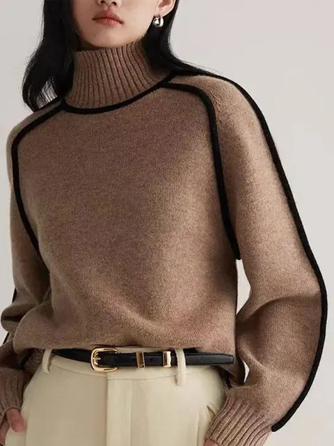 Schicker Pullover mit hohem Kragen für Damen von Eva - Image 4