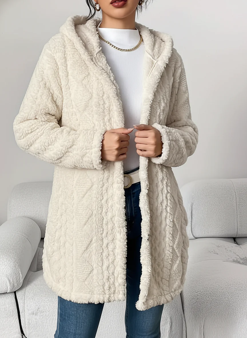Fleece-Cardigan für Damen mit Kapuze – Louise - Image 10