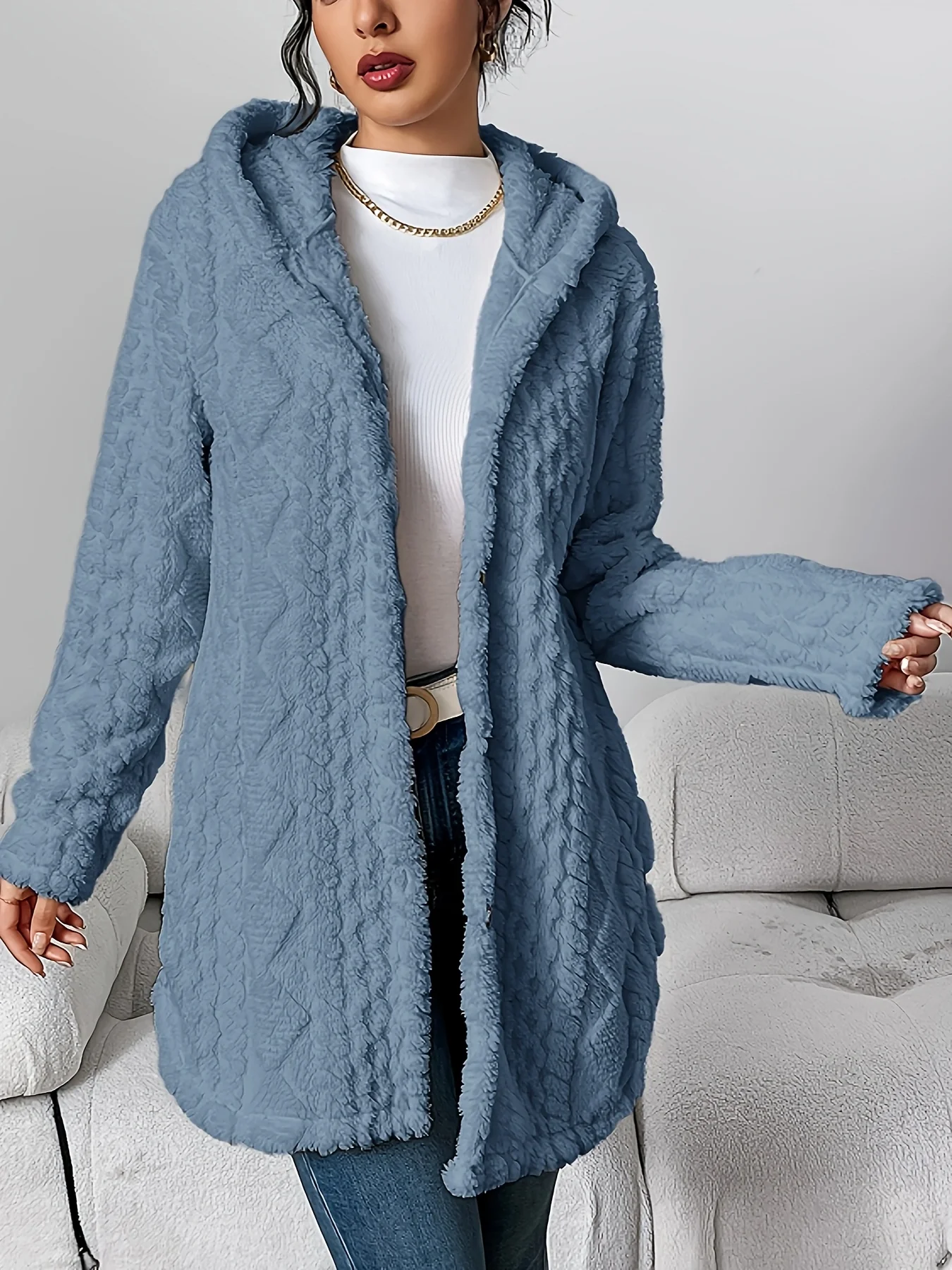 Fleece-Cardigan für Damen mit Kapuze – Louise - Image 13