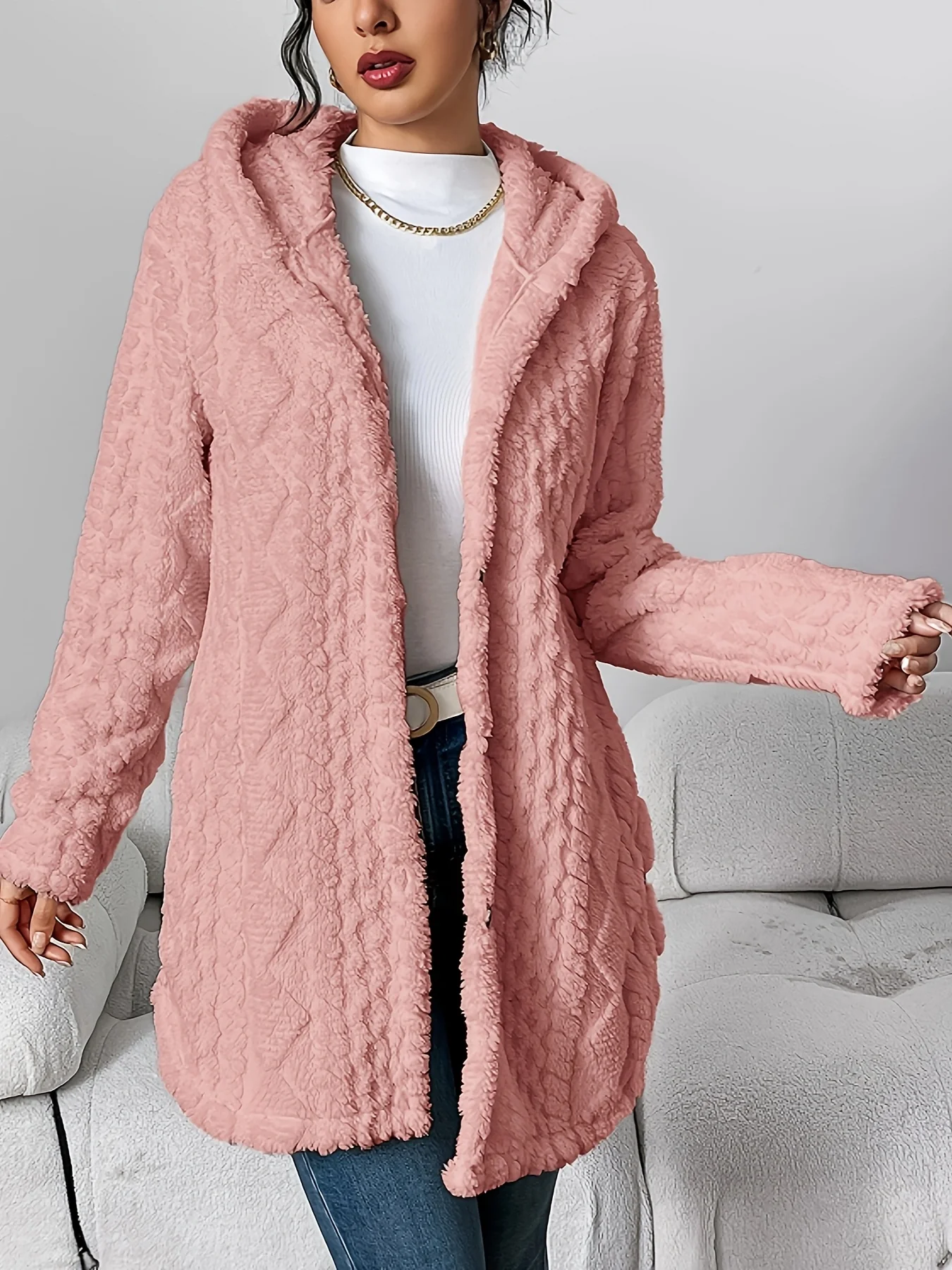 Fleece-Cardigan für Damen mit Kapuze – Louise - Image 14