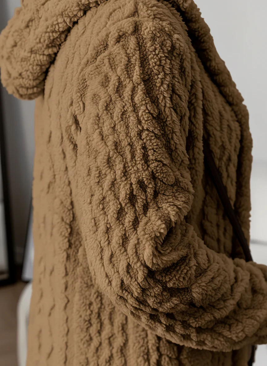 Fleece-Cardigan für Damen mit Kapuze – Louise - Image 5