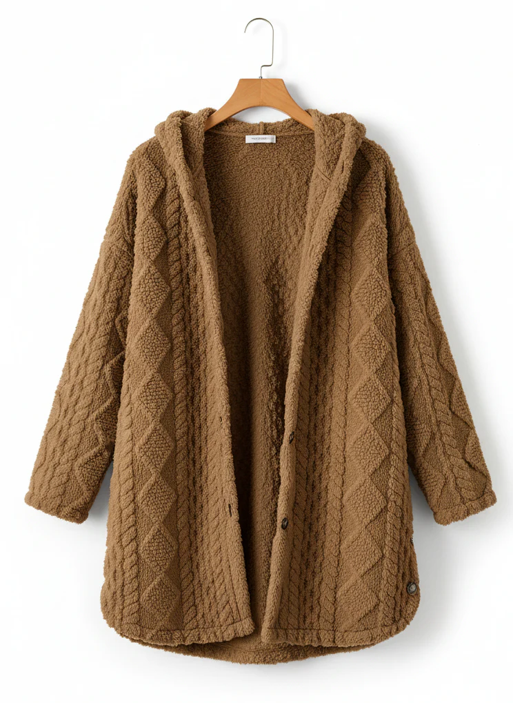 Fleece-Cardigan für Damen mit Kapuze – Louise - Image 7