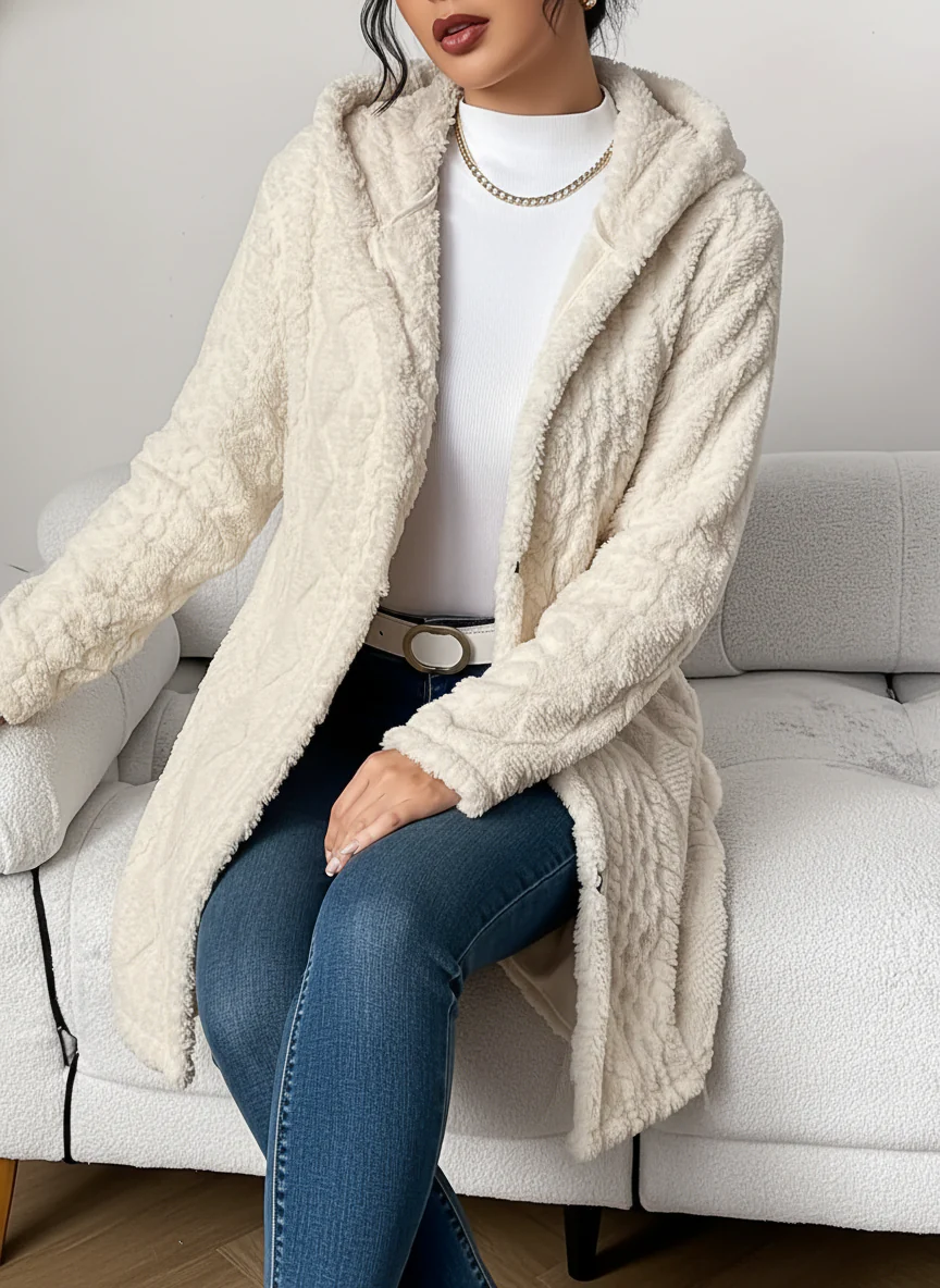 Fleece-Cardigan für Damen mit Kapuze – Louise - Image 9