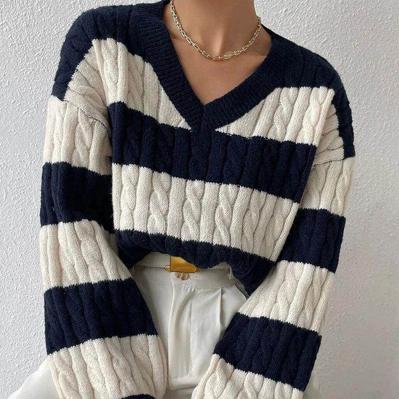 Grace Damen-Strickpullover mit Streifen - Image 3