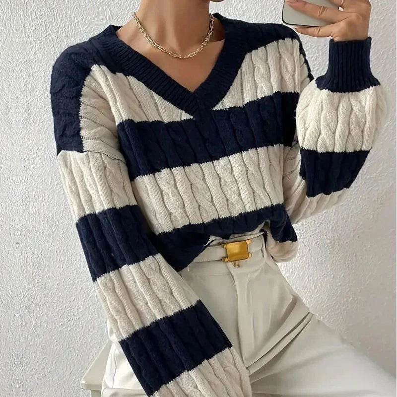 Grace Damen-Strickpullover mit Streifen - Image 4
