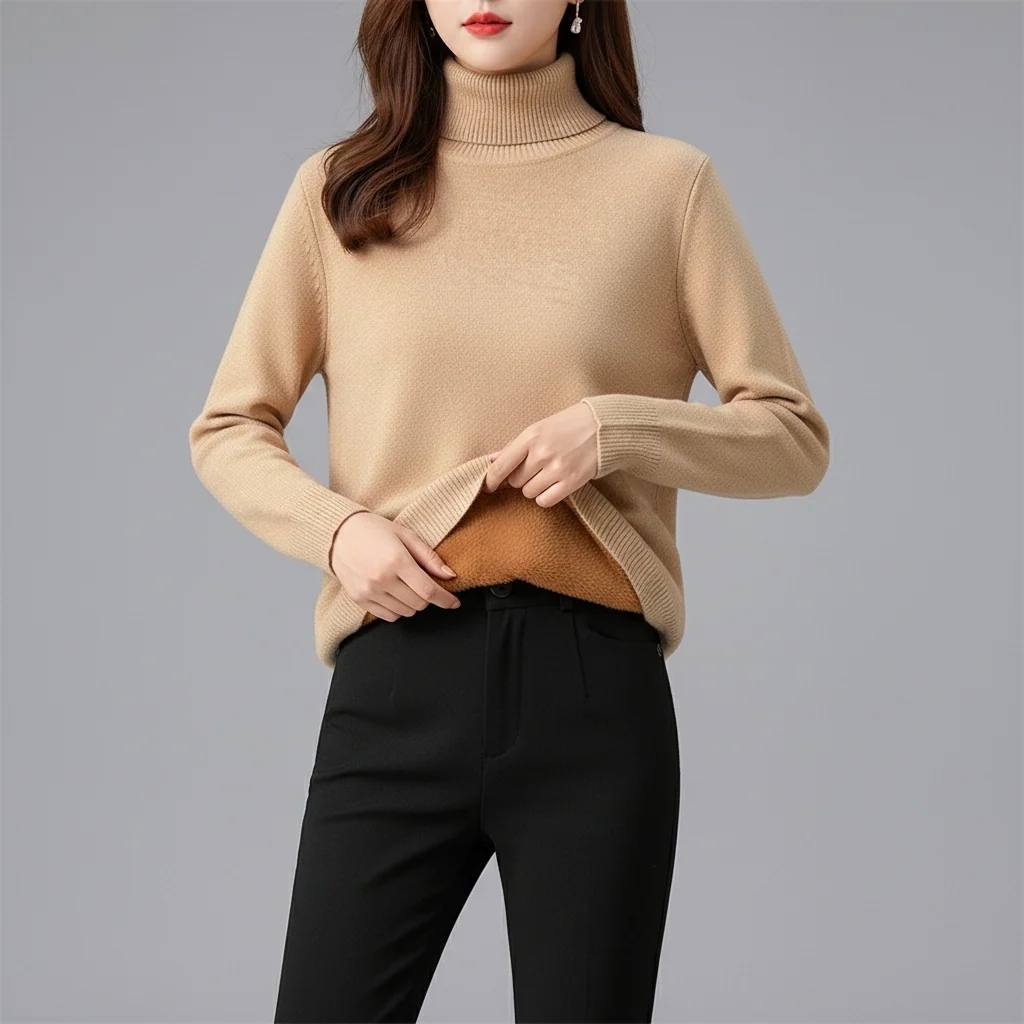 Karen Damen Fleece-Rollkragenpullover - Image 2