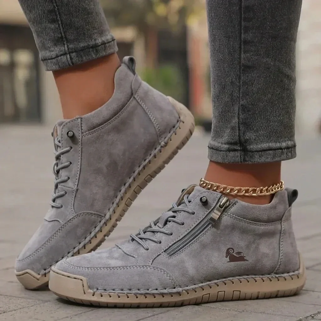 Bequeme Leder-Stiefeletten mit Reißverschluss – Mavie - Image 10