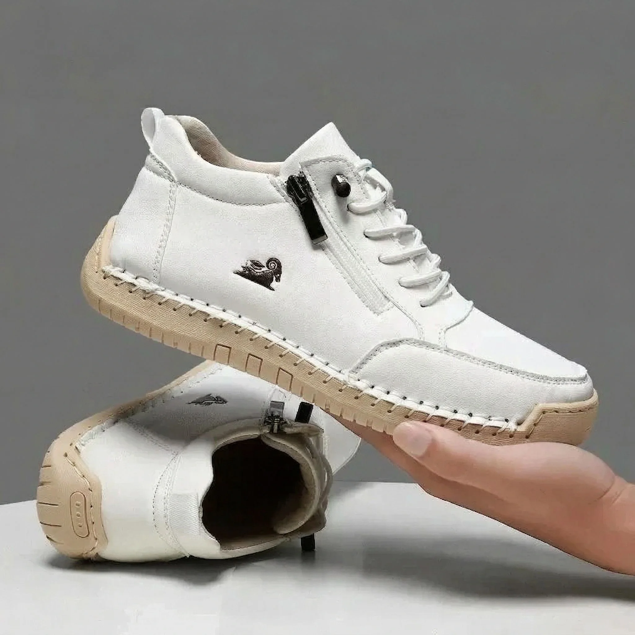 Bequeme Leder-Stiefeletten mit Reißverschluss – Mavie - Image 5