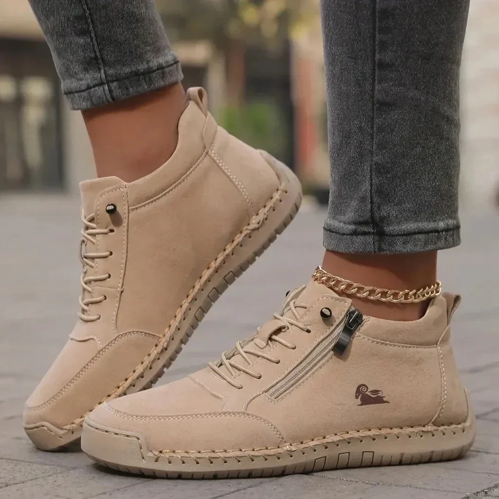 Bequeme Leder-Stiefeletten mit Reißverschluss – Mavie - Image 9