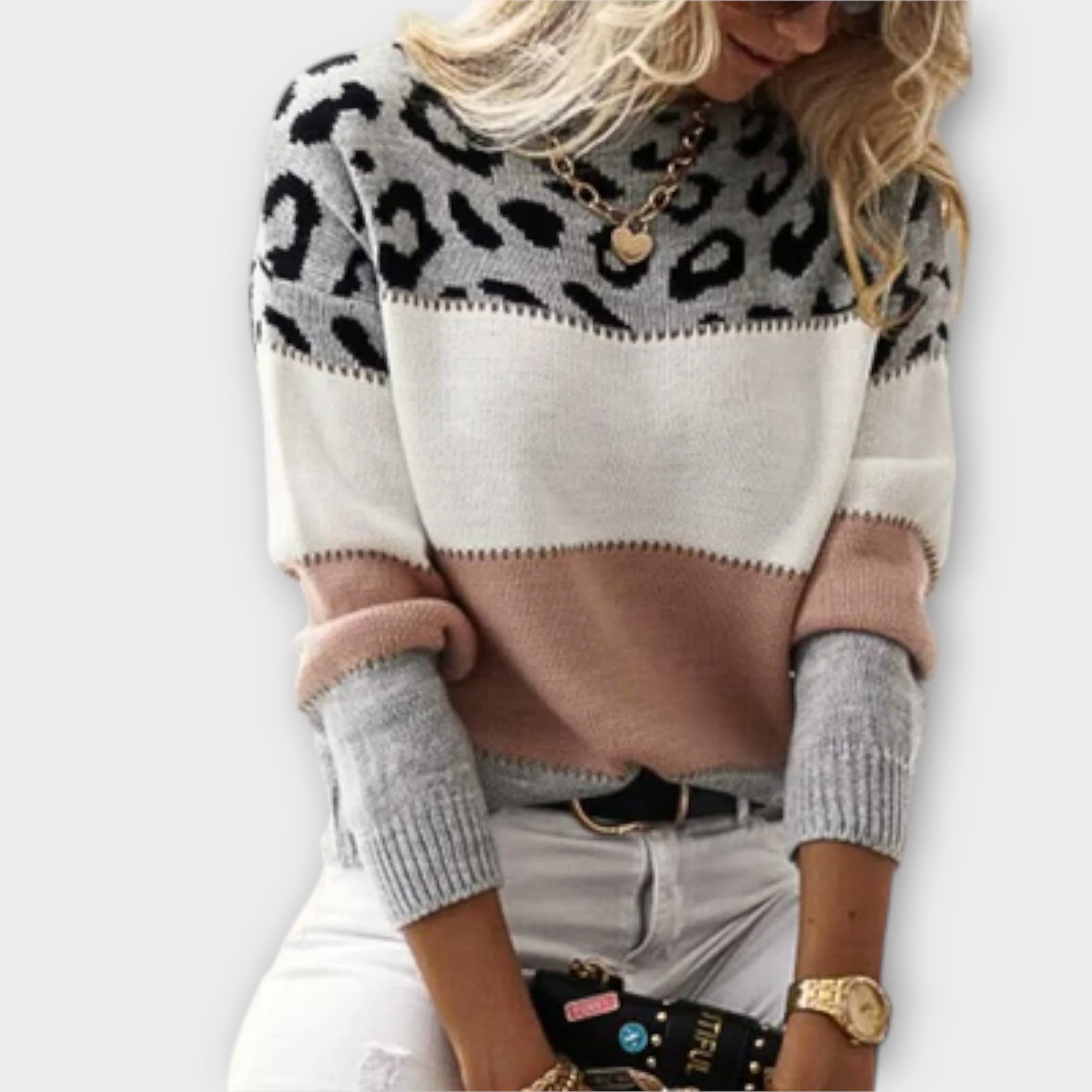Selena Damen-Strickpullover mit Leopardenmuster - Image 4