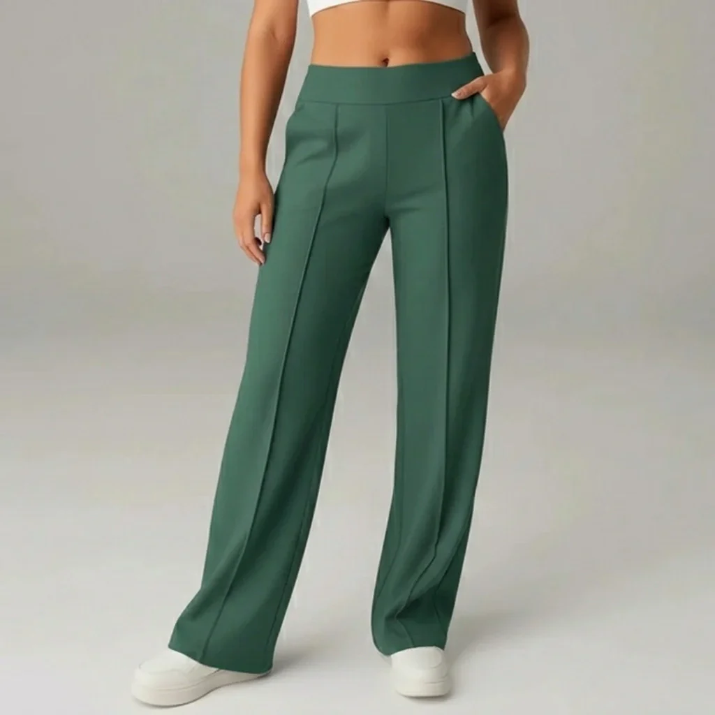 Bequeme Stretchhose mit hoher Taille und weitem Bein – SoftFlex - Image 10