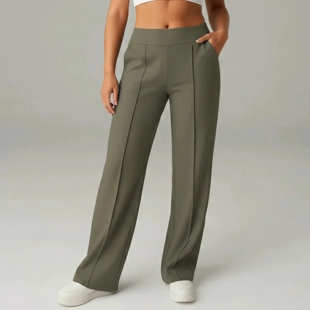 Bequeme Stretchhose mit hoher Taille und weitem Bein – SoftFlex - Image 11