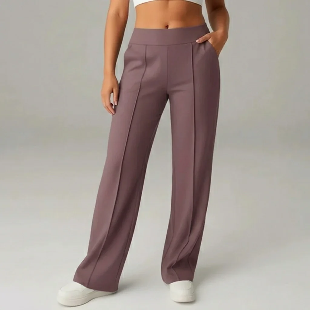 Bequeme Stretchhose mit hoher Taille und weitem Bein – SoftFlex - Image 13