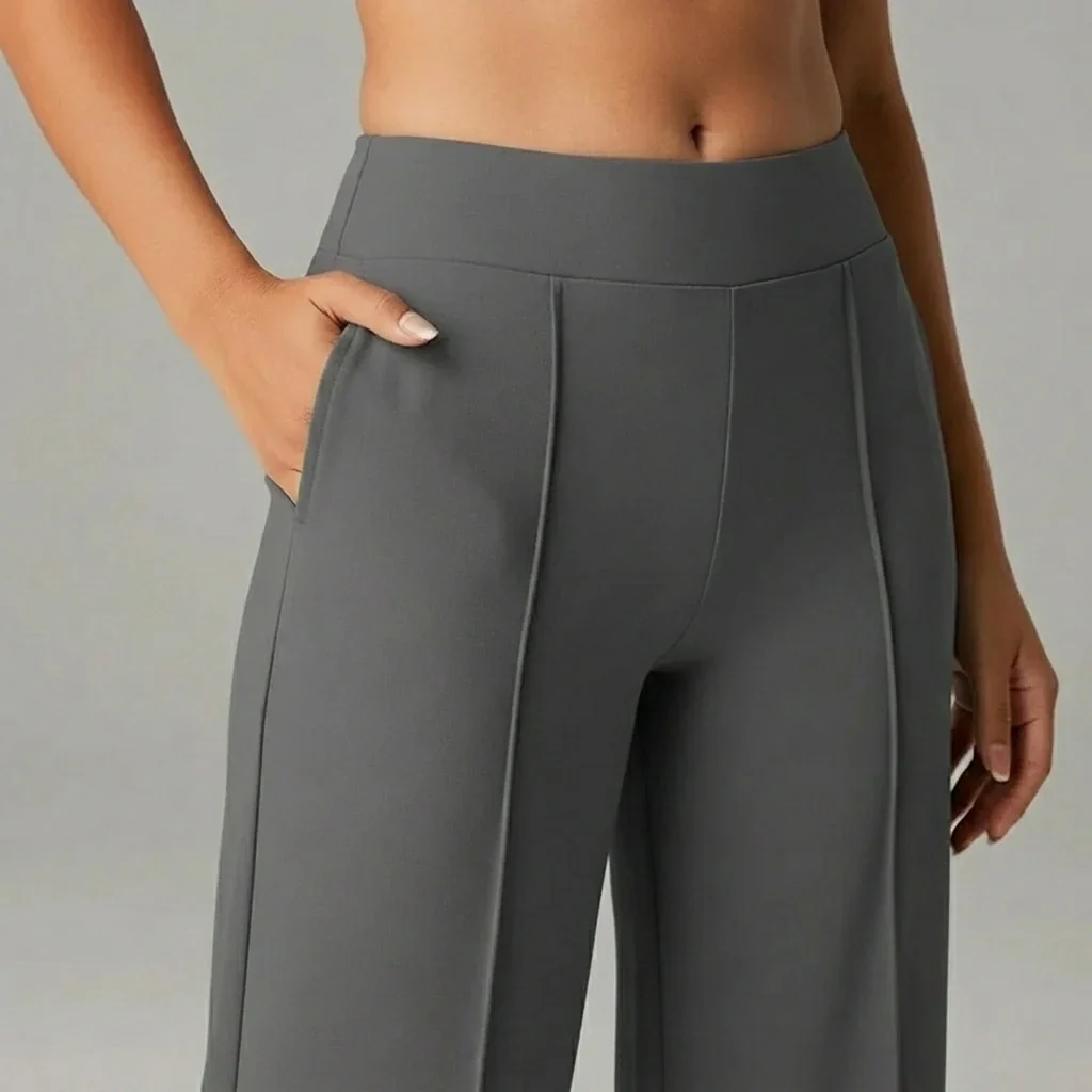 Bequeme Stretchhose mit hoher Taille und weitem Bein – SoftFlex - Image 2