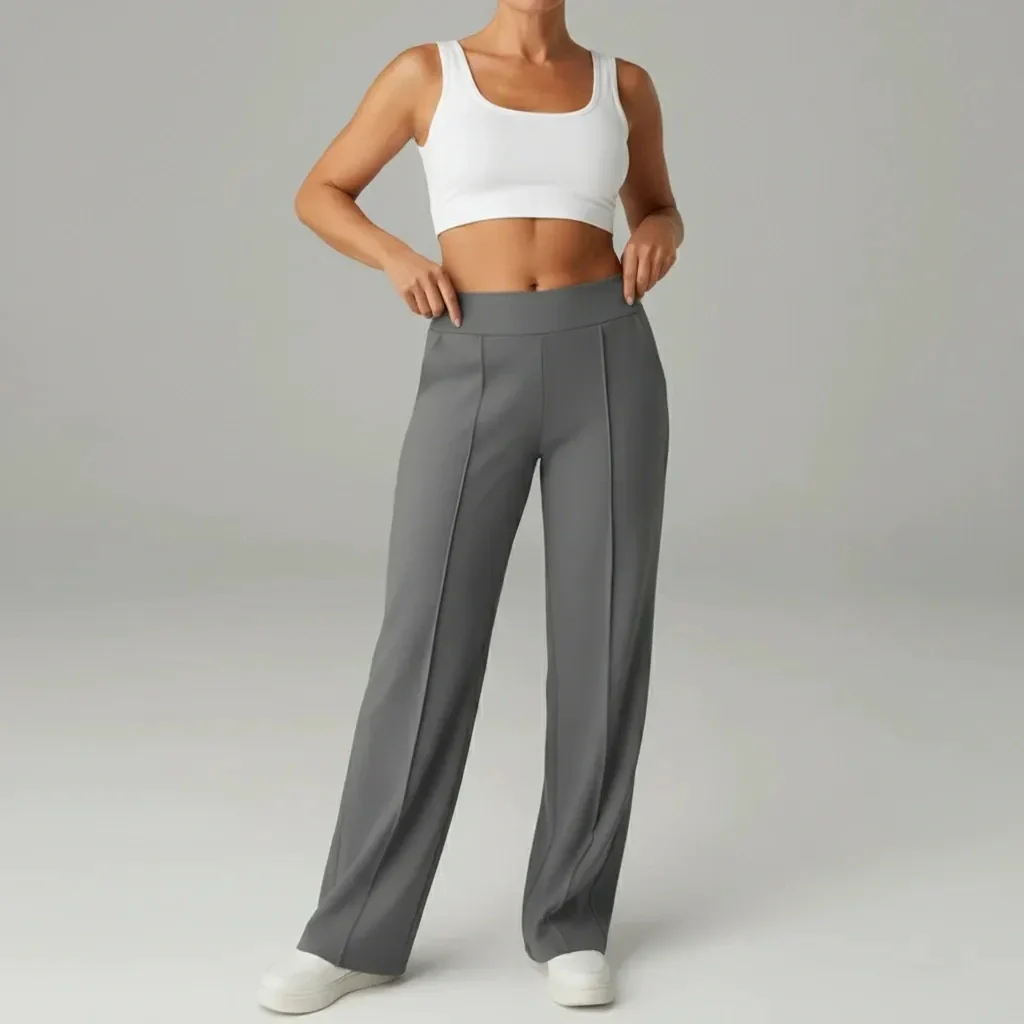Bequeme Stretchhose mit hoher Taille und weitem Bein – SoftFlex - Image 5