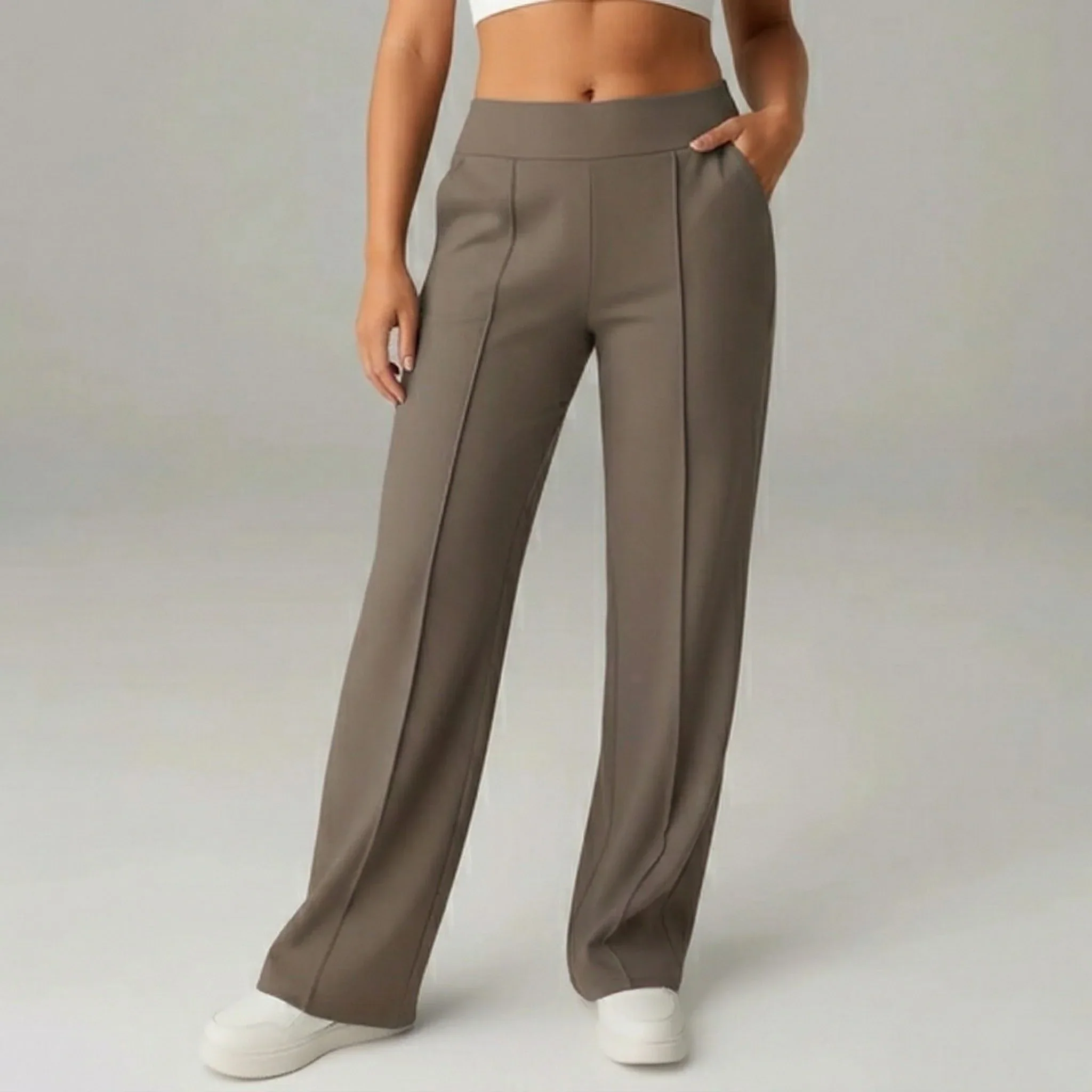 Bequeme Stretchhose mit hoher Taille und weitem Bein – SoftFlex - Image 8