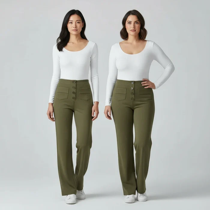 Sophie Stretchhose mit hoher Taille und Seitentaschen